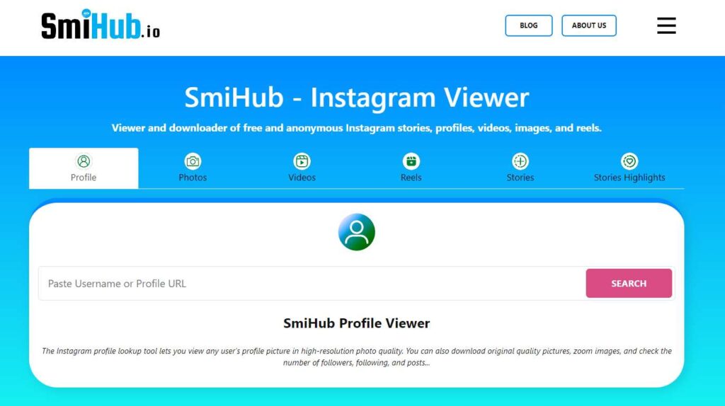 Smihub: Instagram Viewer Website 