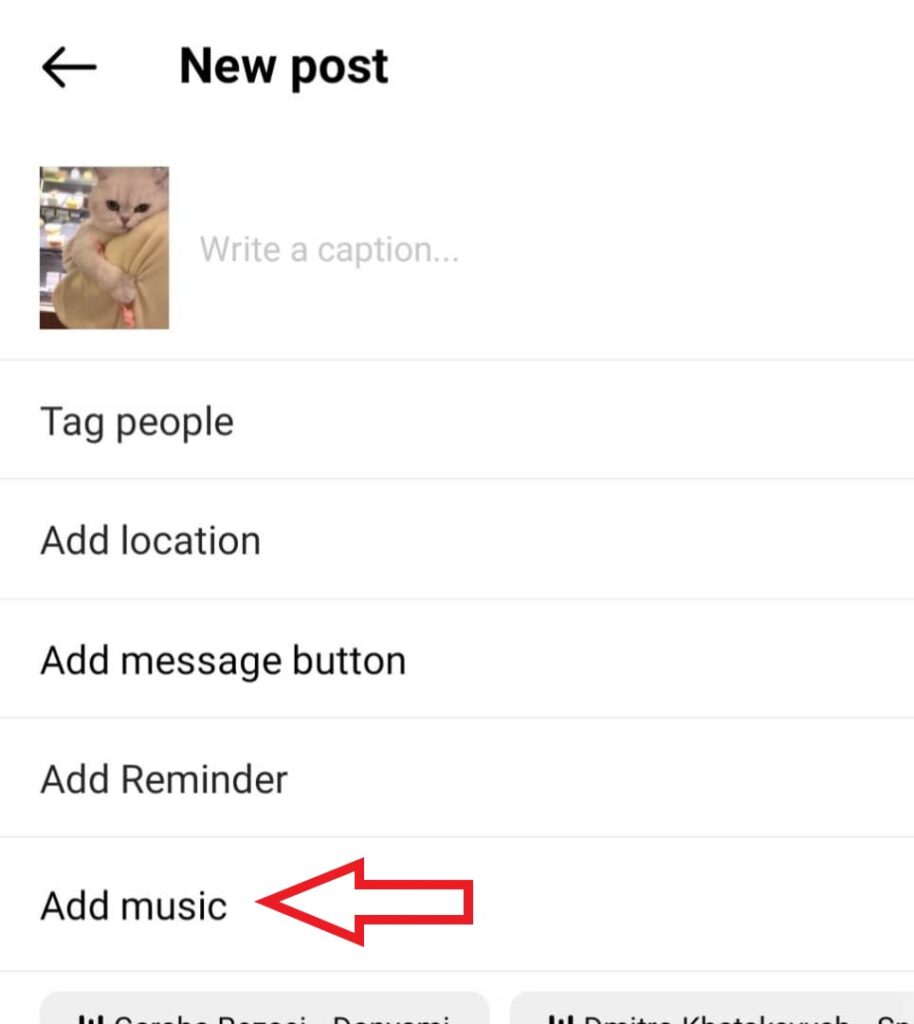 how to add music to instagram post