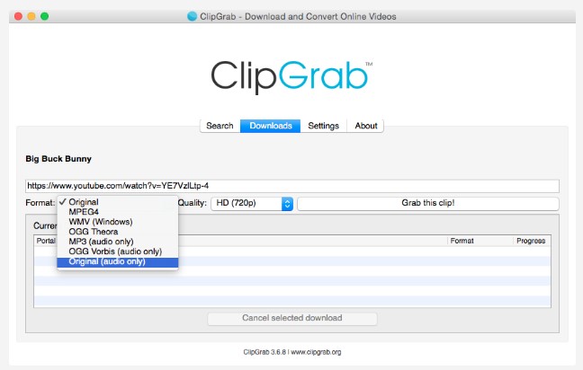 ClipGrab YouTube to MP4 Converter