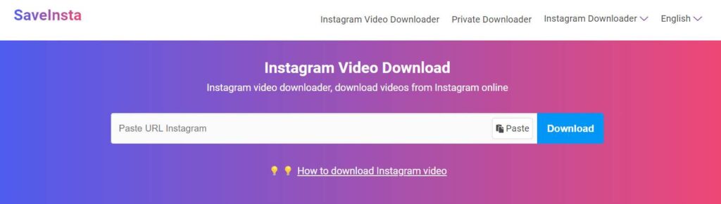 SaveInsta: Instagram to Mp4 Video Downloader