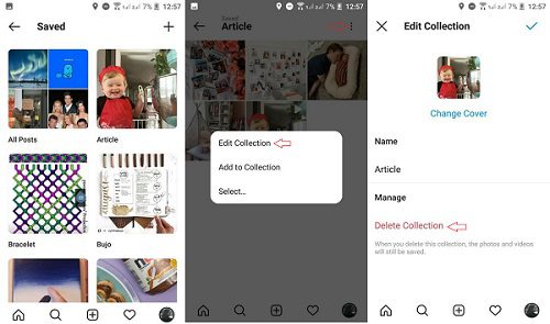 Organize Instagram collections on a Mobile