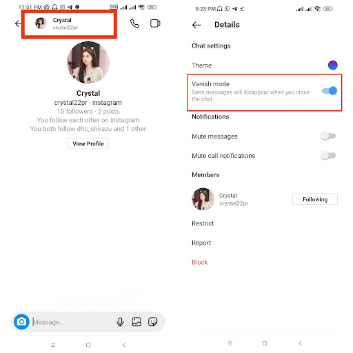 How to Get Vanish Mode on Instagram