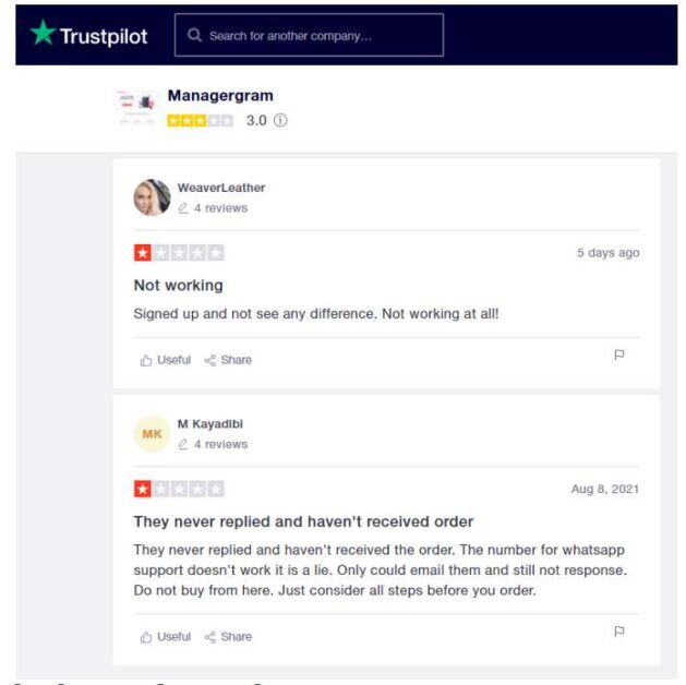Managergram Trustpilot Reviews