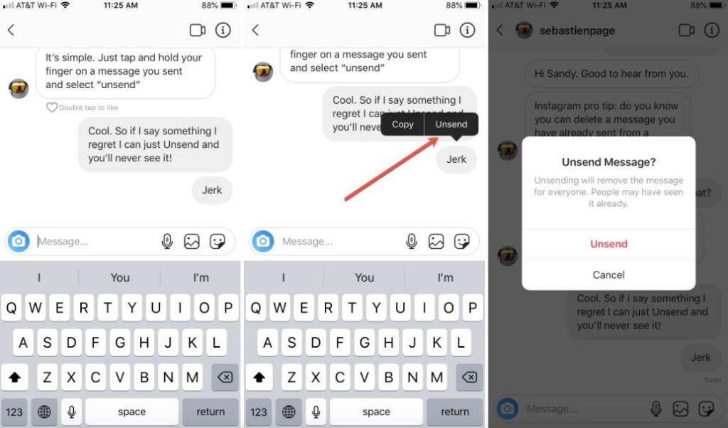 Instagram Messages Disappear - Unsending Messages