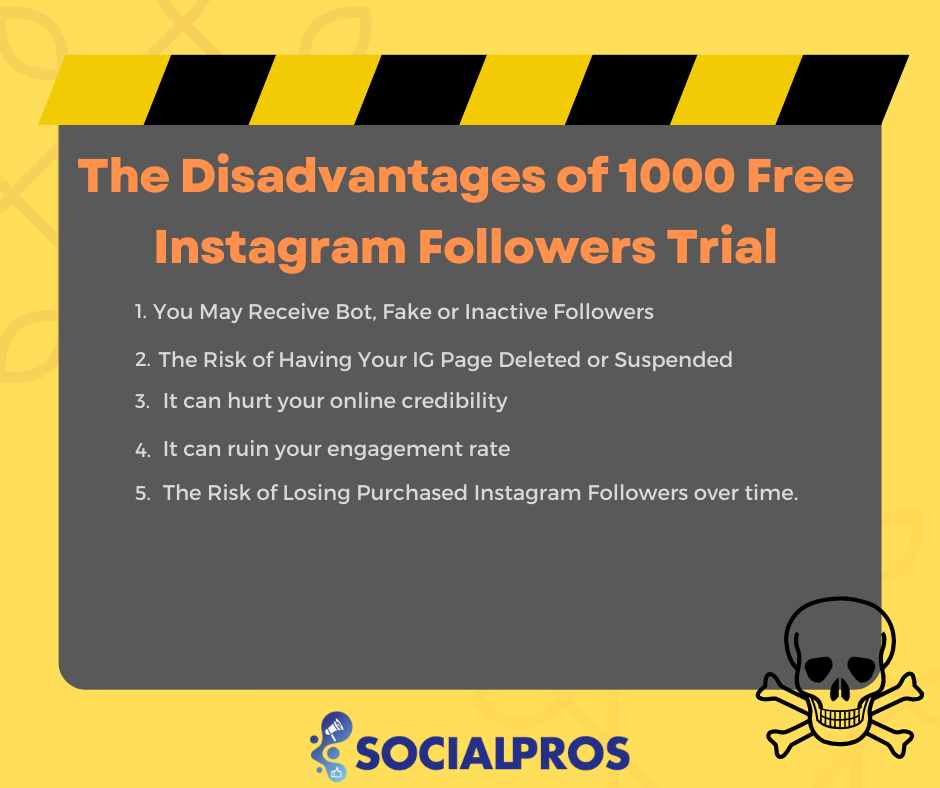 Disadvantages of 1000 Free Instagram Followers Trial