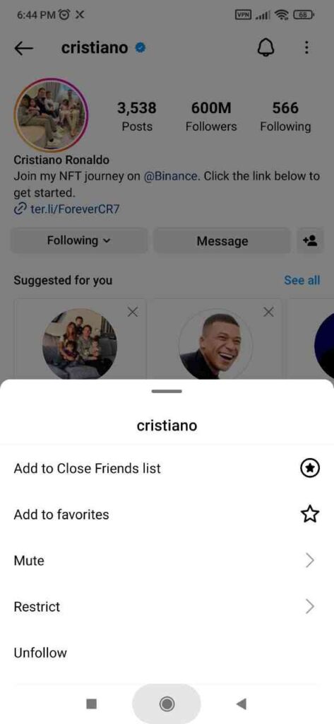 How to unmute someone notes on Instagram
