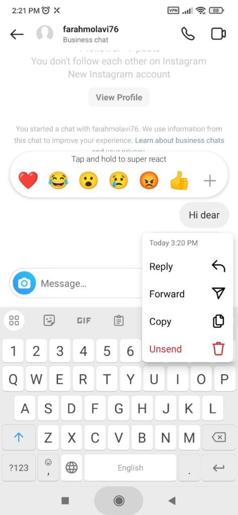 How to Reply to a Message on Instagram with reactions