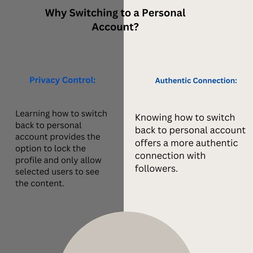 How to switch back to personal account- Why Switching to a Personal Account