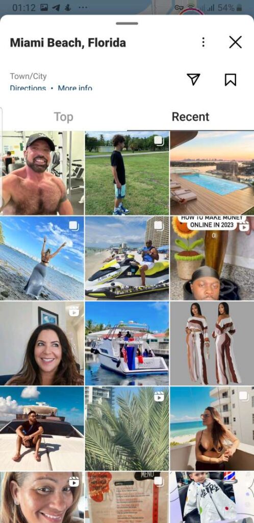 Recent Posts on Instagram Search by Location
