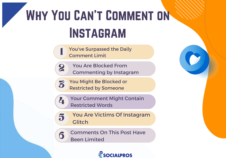 Can't comment on Instagram