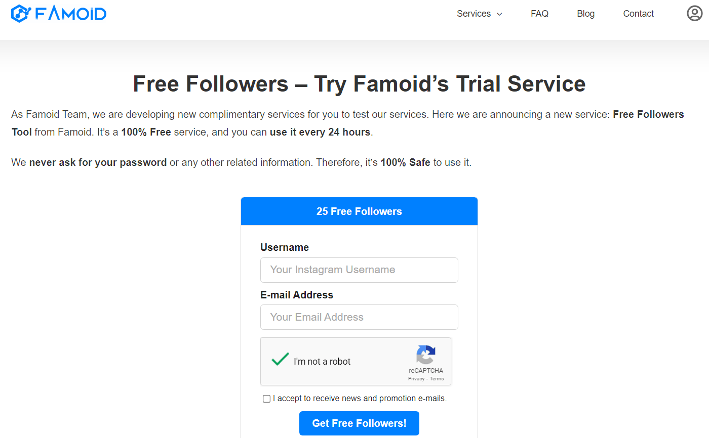 Famoid Offers Free Followers Instagram 