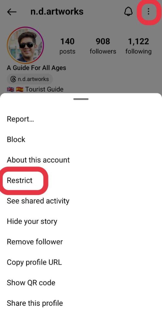 Restricting on Instagram