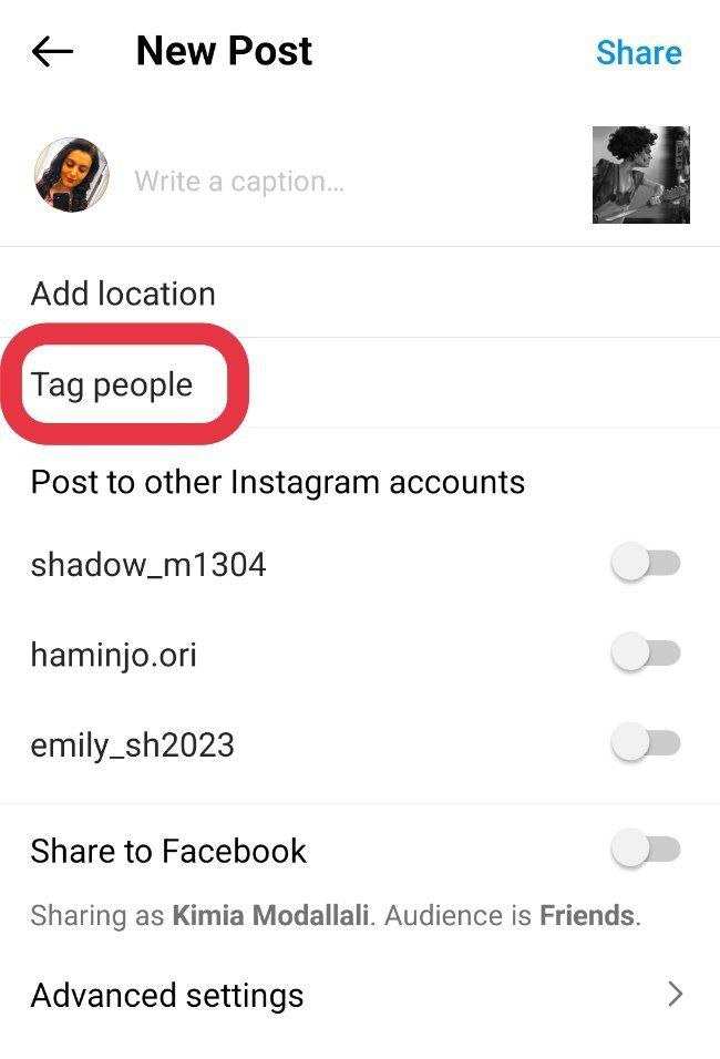 How to tag someone on a post