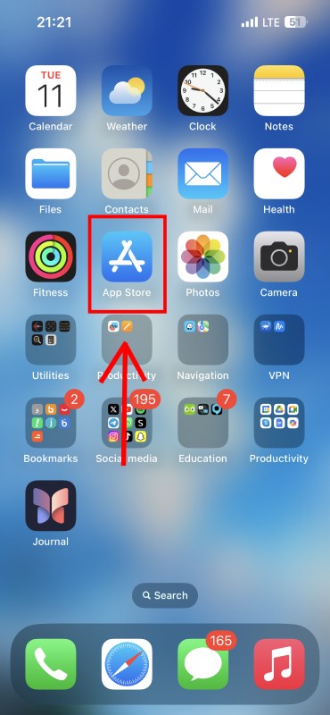 Open the App Store on your iPhone
