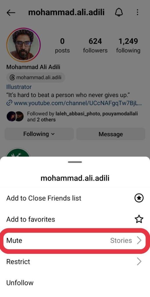 How to Unmute Someone on Instagram Stories, Posts, and Notes viaTheir Profile