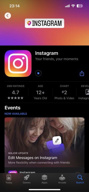 Update Instagram